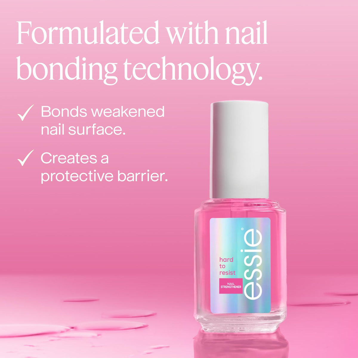 essie close-up of glossy pink tint texture enhancing nail appearance