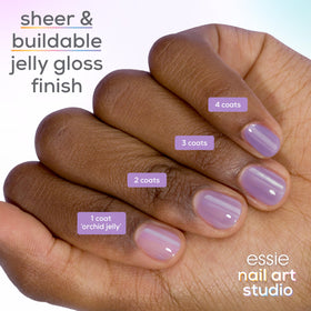 essie close-up of polish texture highlights jelly gloss and smooth shine