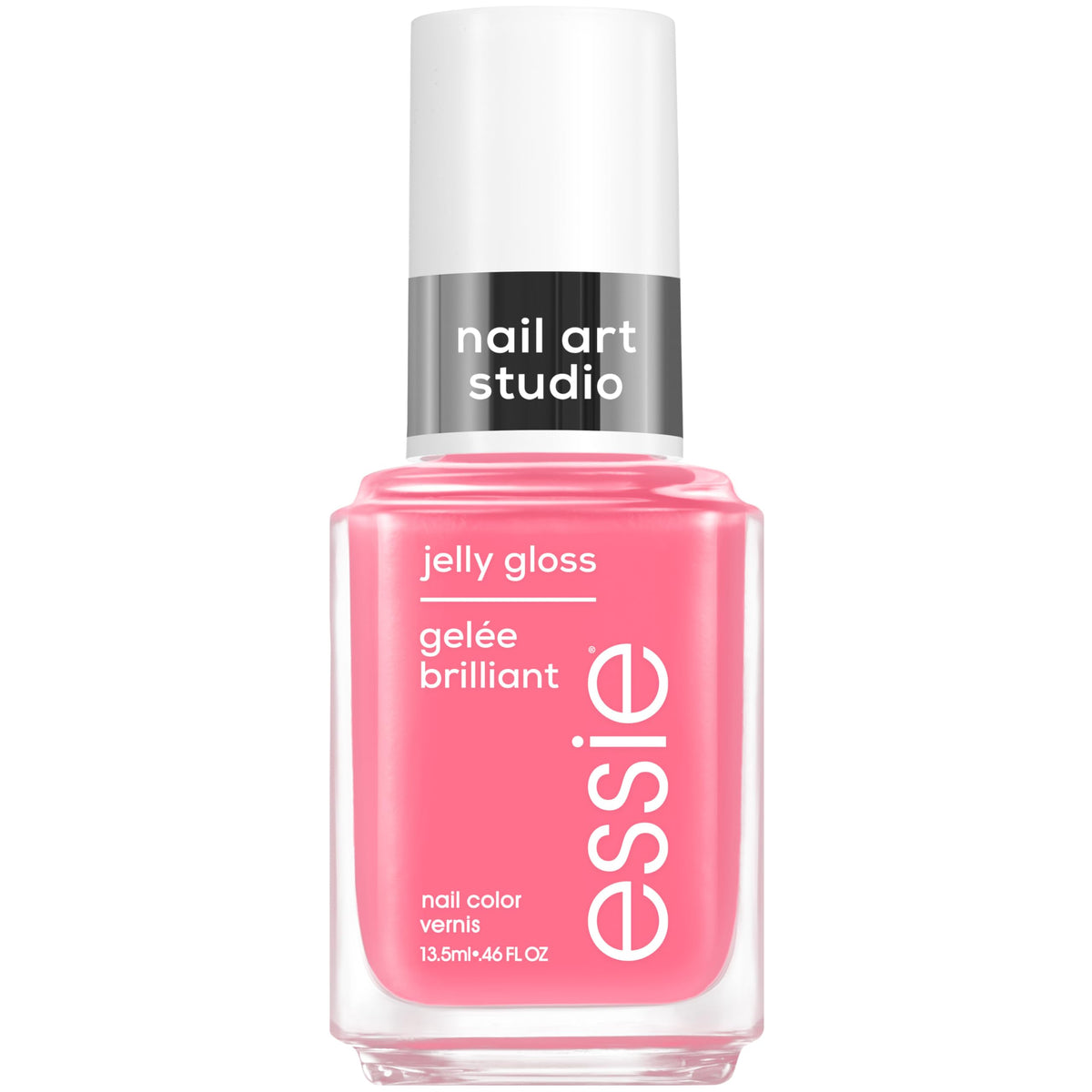 essie slushy sun front bottle shows sheer pink glaze and glossy finish