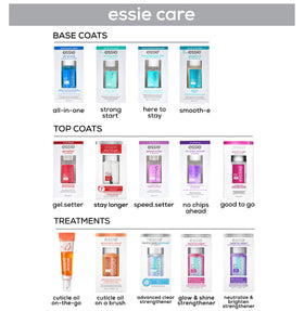 essie bottle beside everyday items to show compact 0.46 fl oz travel-friendly benefit