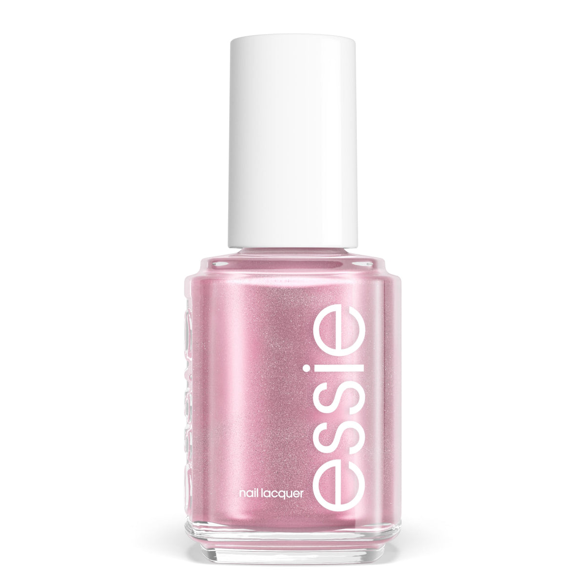 essie bottle front view showing Twisted Tutu metallic pink and brand name for instant recognition