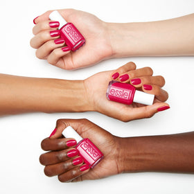 close-up of essie polish texture highlighting rich pigment and smooth leveling benefit