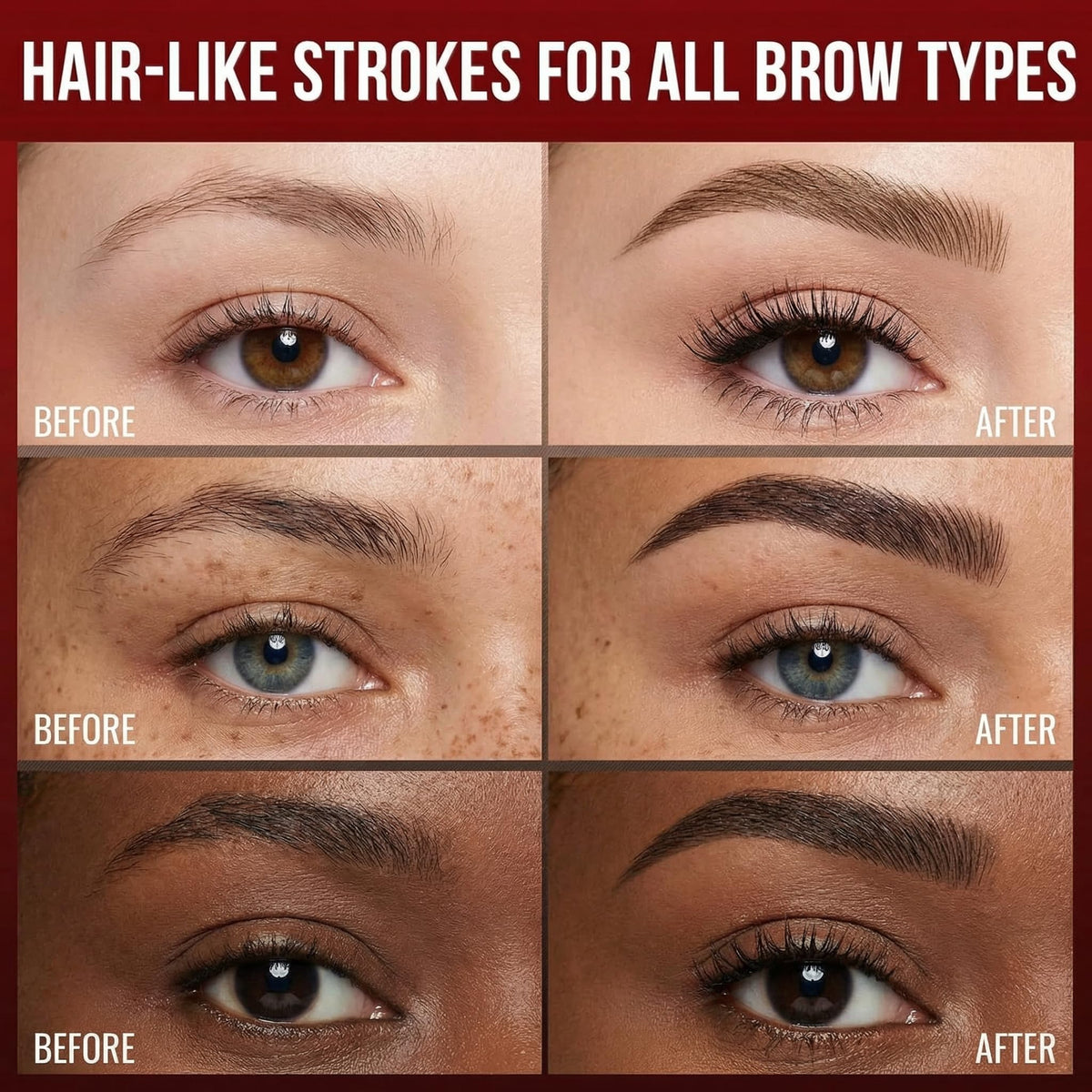 Essorall 4D square tip close-up creating realistic hair-like strokes