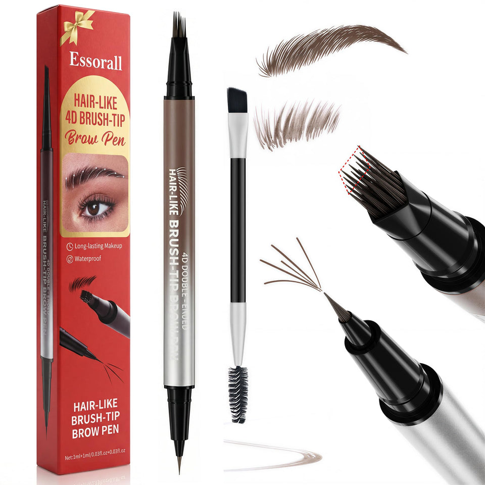 Essorall front packaging brown pencil showing dual-ended design and shade