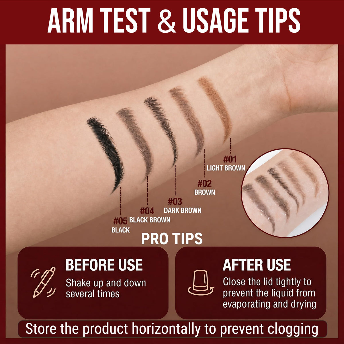 Essorall spoolie brush in use blending strokes for natural finish
