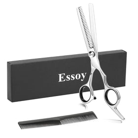 Essoy front view showing scissors and packaging, reliable professional tool