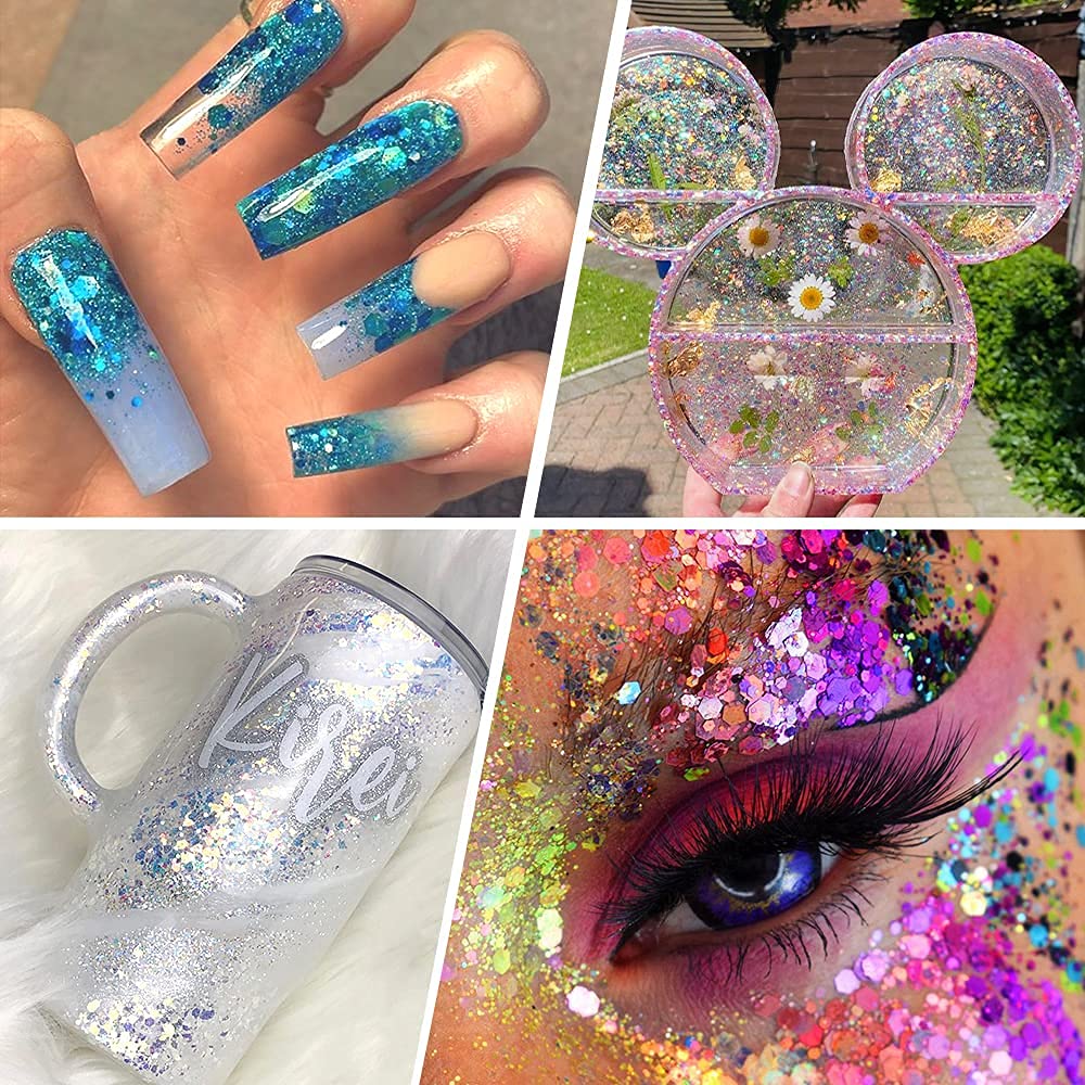 Estanoite applied as festival face glitter creating standout sparkle and eye-catching looks