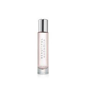Estée Lauder front bottle showing Beautiful Magnolia travel spray and elegant design benefit portability