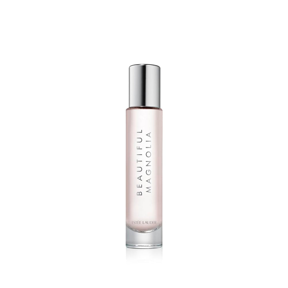 Estée Lauder front bottle showing Beautiful Magnolia travel spray and elegant design benefit portability