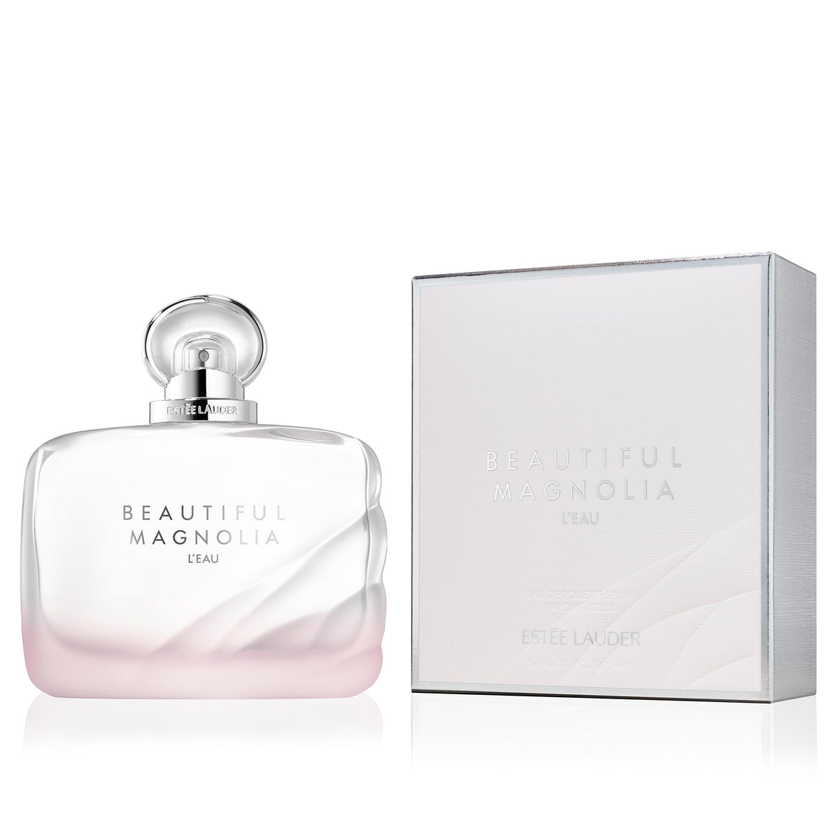 Estée Lauder travel bottle beside a coin showing size comparison for easy portability
