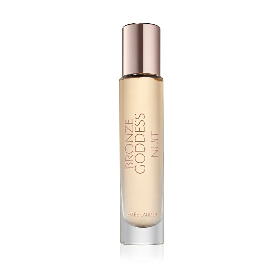 Estée Lauder Bronze Goddess Nuit front bottle showing compact travel design and evening appeal