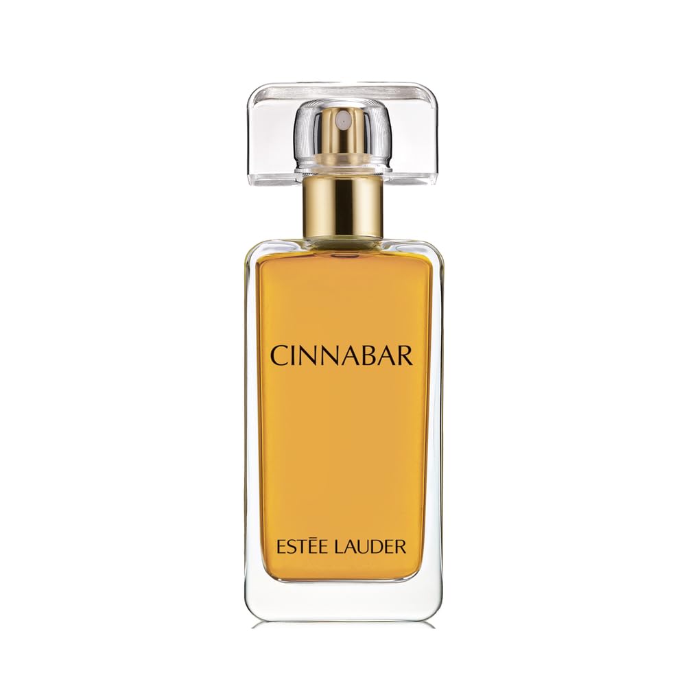 Estée Lauder Cinnabar front bottle showing elegant packaging and brand identity