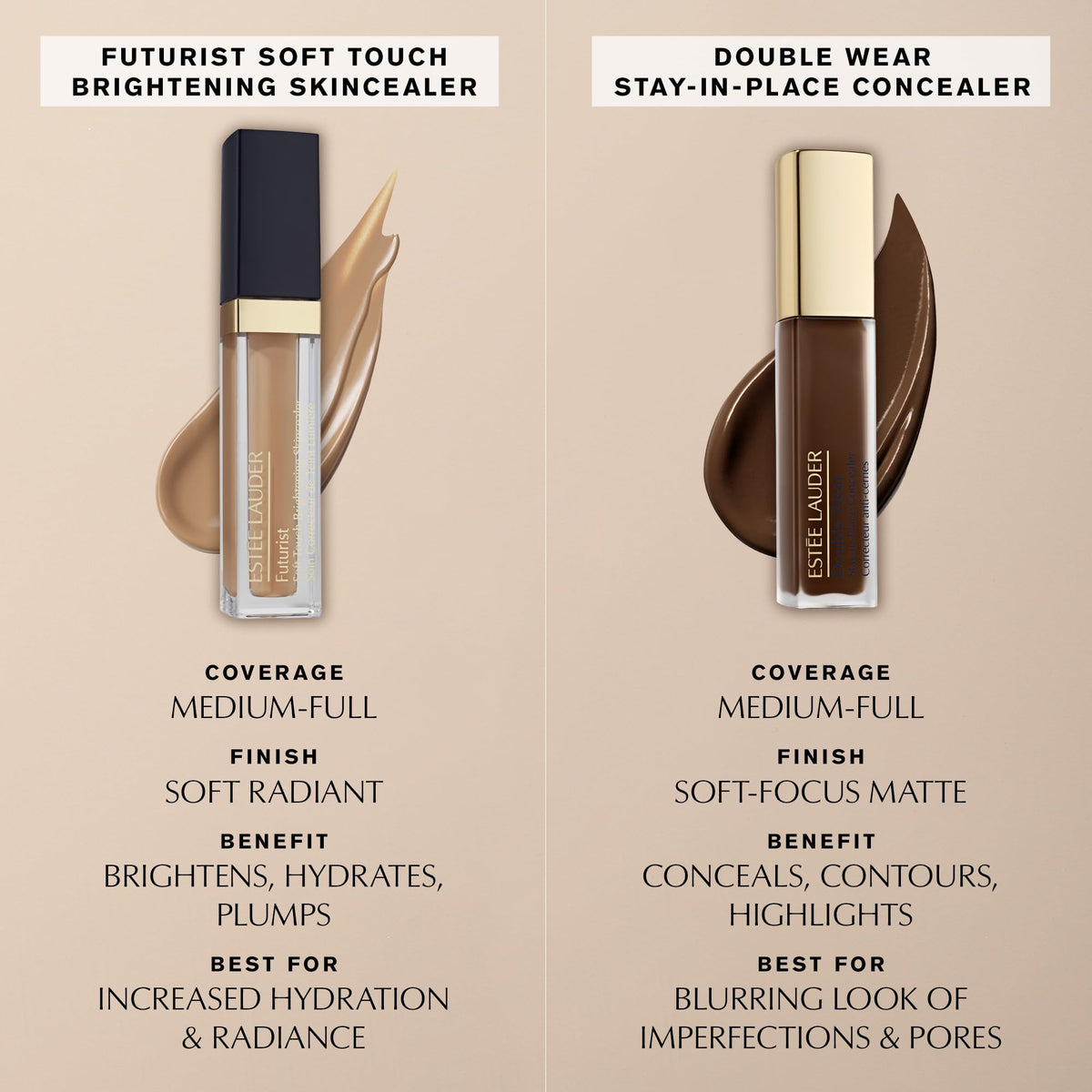 Estée Lauder concealer in a makeup bag lifestyle image showing portable, all-day wear benefit