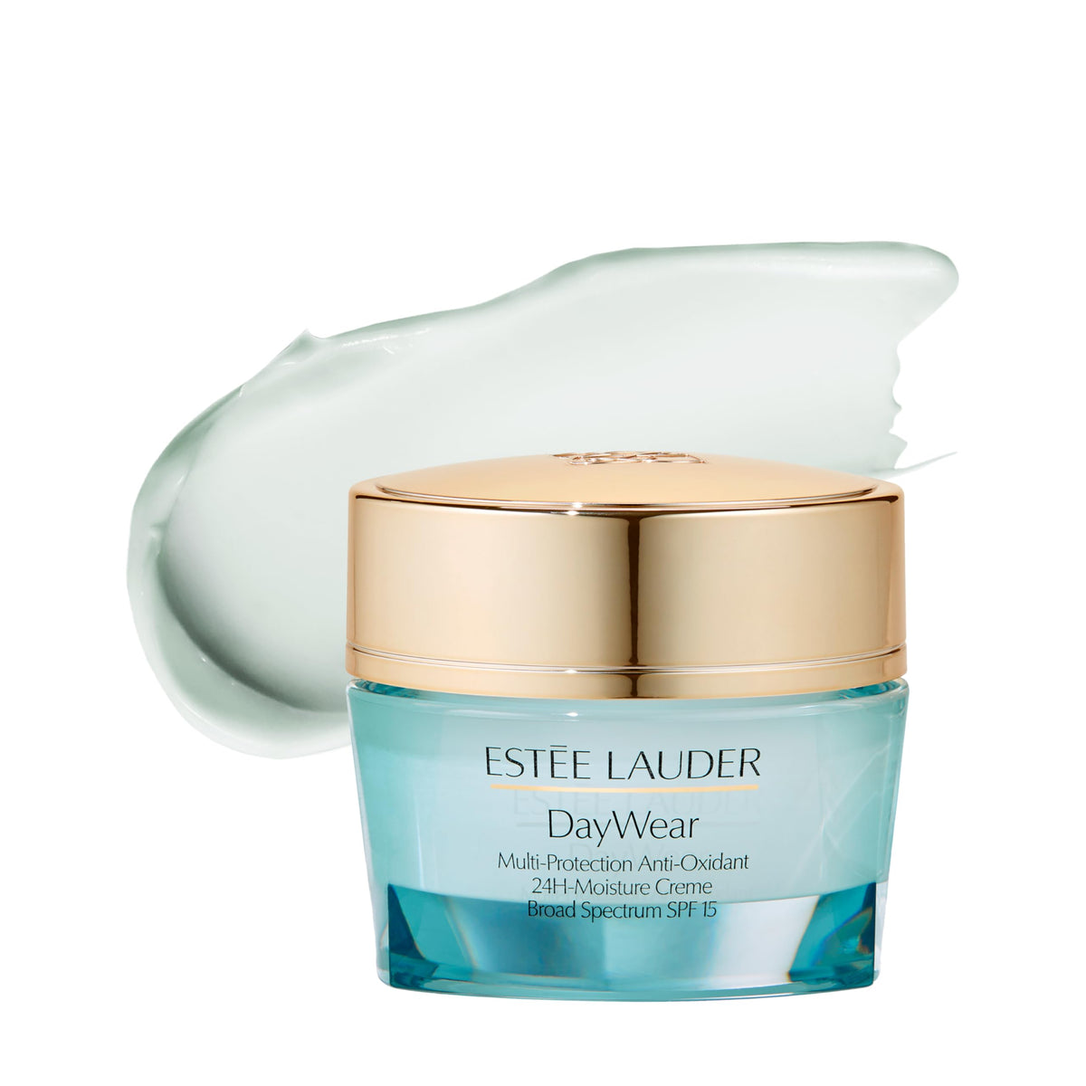 Estée Lauder DayWear front jar showing sleek packaging and daily protection benefit