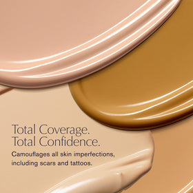 Estée Lauder swatch on arm showing tattoo coverage and true-to-shade match