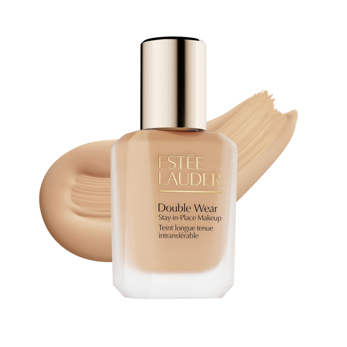 Estée Lauder bottle front view showing sleek packaging and lasting wear benefit