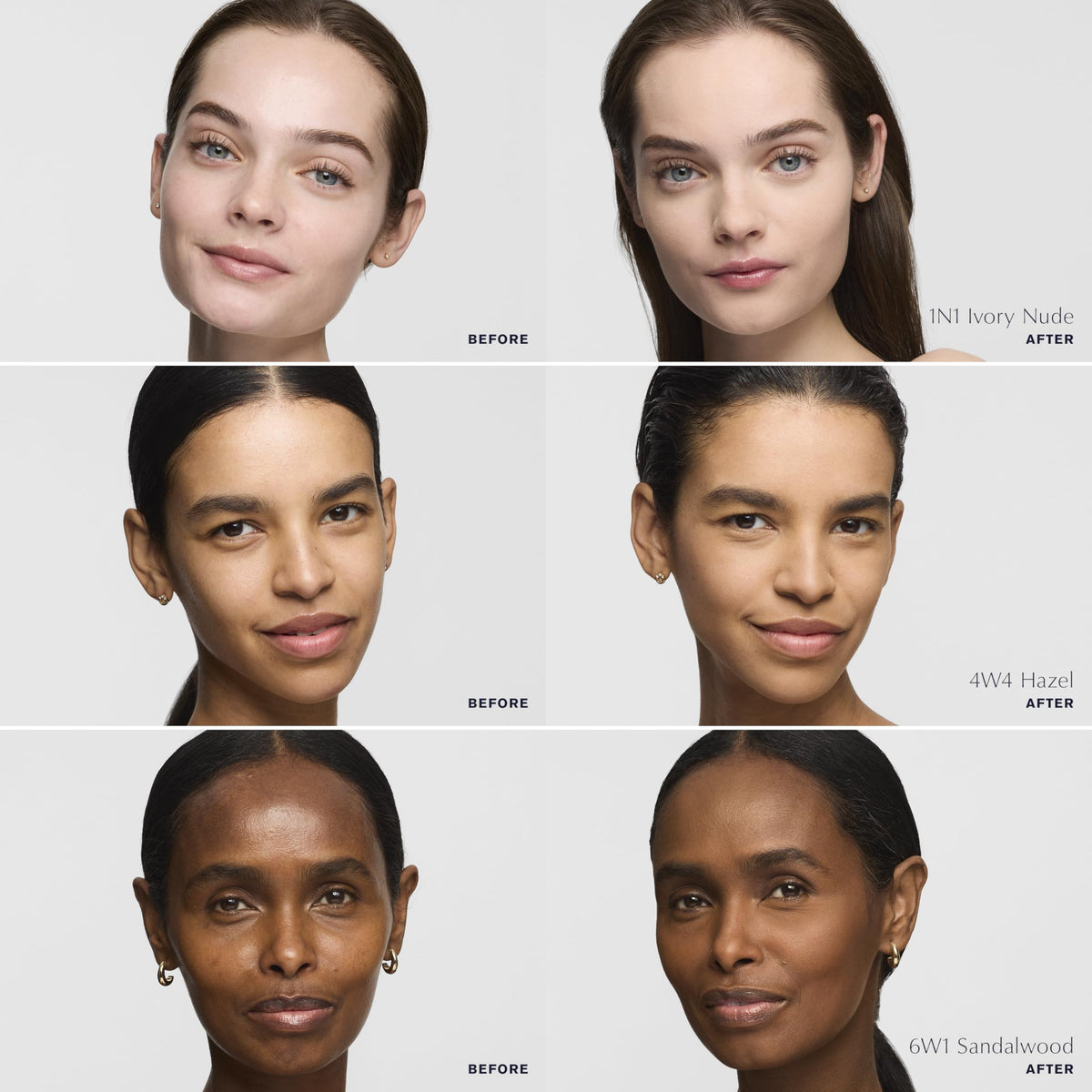 Estée Lauder open compact revealing Desert Beige powder and mirror benefit: immediate coverage