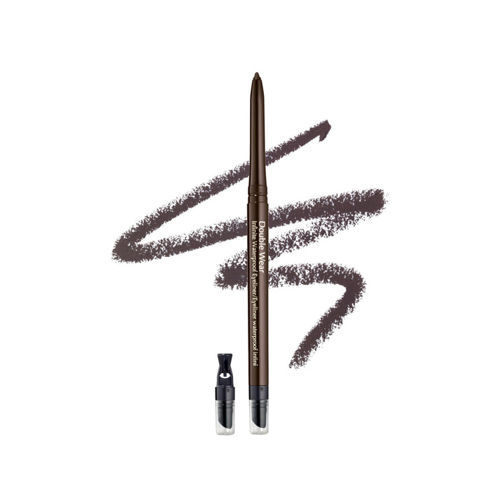 Estée Lauder pencil front view showing sleek packaging and clear shade identification benefit