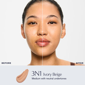 Estée Lauder poured liquid texture illustrating lightweight, buildable coverage