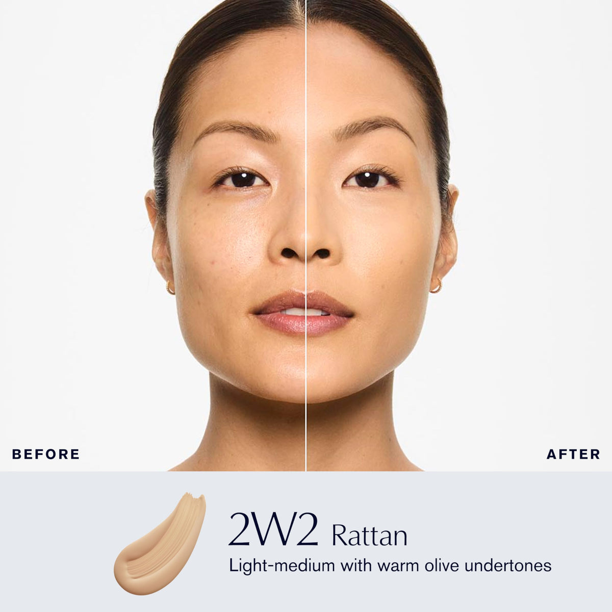 Estée Lauder foundation pouring to show lightweight texture and blendability