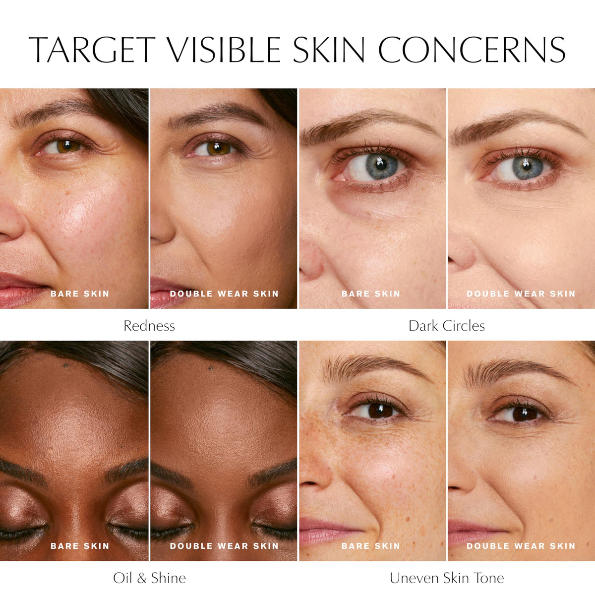 Estée Lauder product blended on cheek to show matte finish and pore-blurring