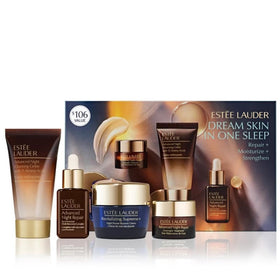 Estée Lauder front packaging of Dream Skin set shows full travel-size lineup and gifting appeal