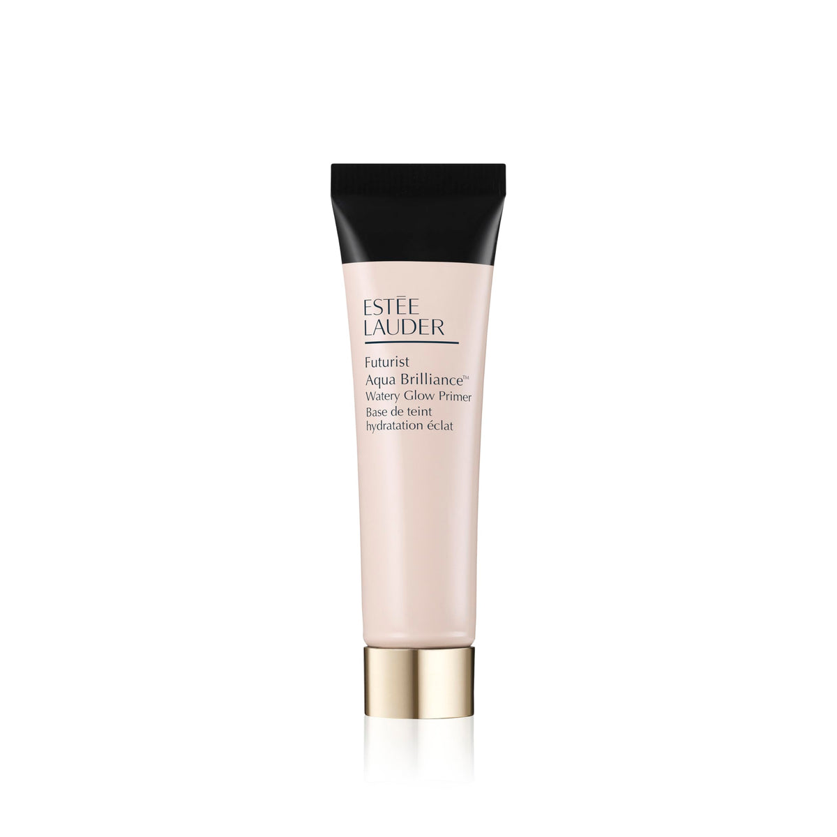 Estée Lauder front travel primer bottle showing packaging and compact size benefit