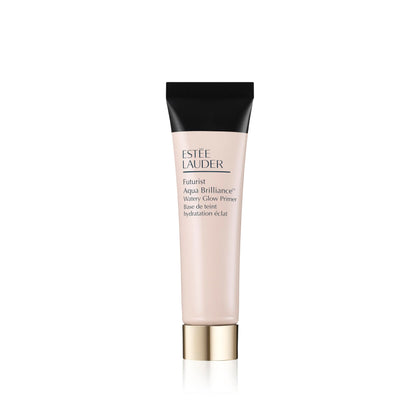 Estée Lauder front travel primer bottle showing packaging and compact size benefit