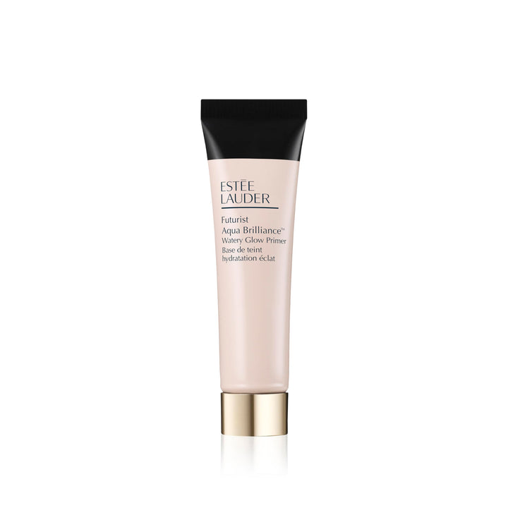 Estée Lauder front travel primer bottle showing packaging and compact size benefit