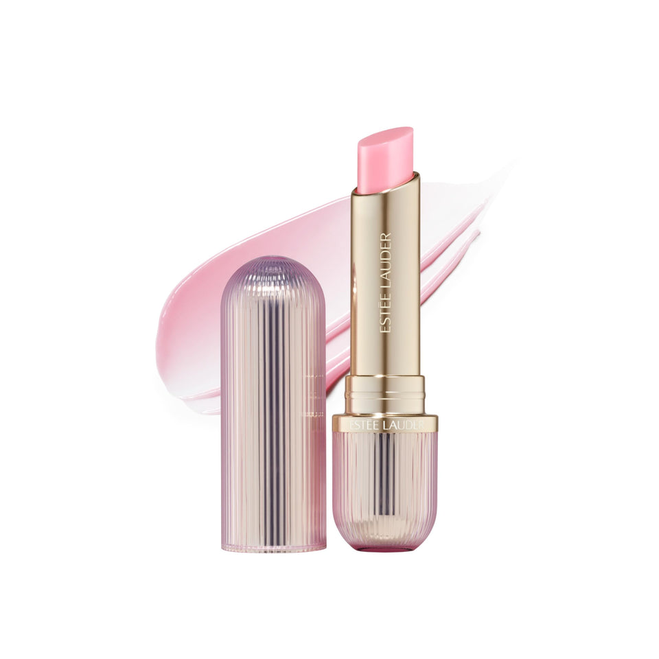 Estée Lauder front packaging showing tinted lip balm and elegant cap for easy carry