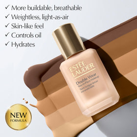 Estée Lauder ingredients label close-up highlighting hyaluronic acid and niacinamide