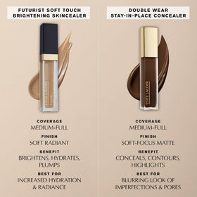 Estée Lauder in a makeup bag lifestyle scene, everyday longwear reliability