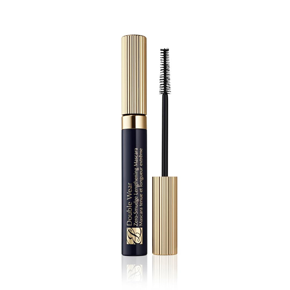 Estée Lauder mascara front packaging showing tube and brand, longwear benefit