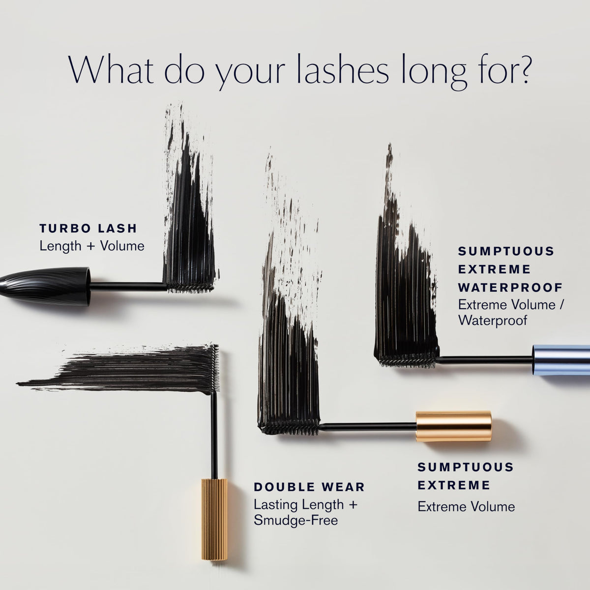 Estée Lauder mascara texture swatch demonstrating rich pigment and fiber build