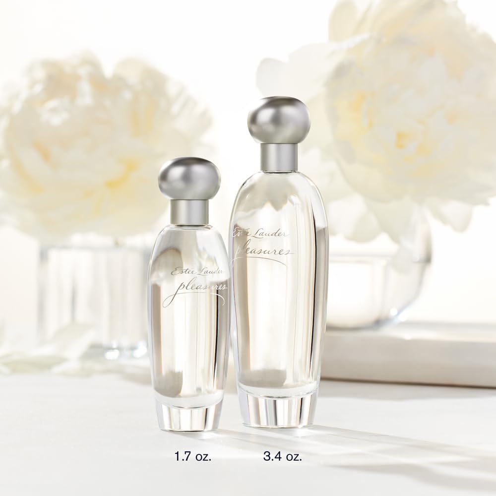Estée Lauder Pleasures atomizer close-up demonstrating smooth spray control benefit