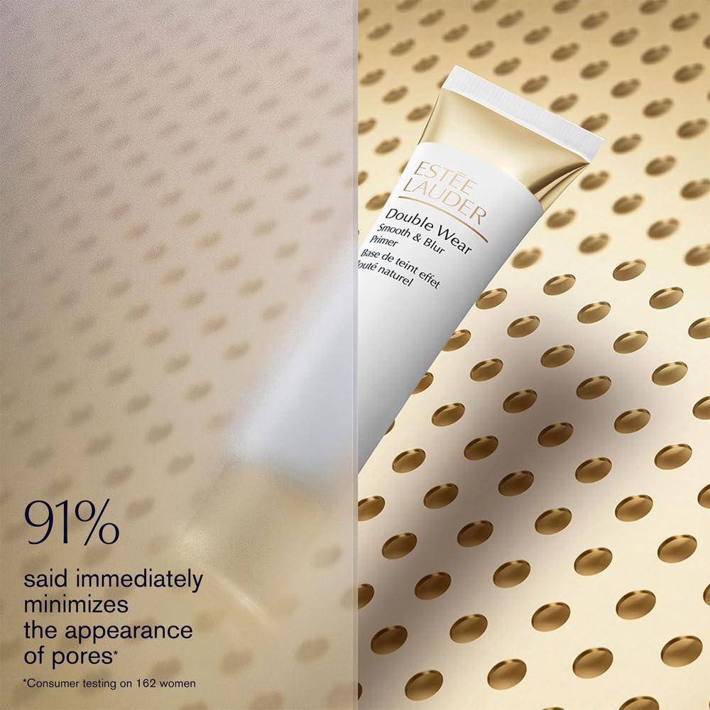 Estée Lauder primer applied on hand to demonstrate smooth spread and blur effect
