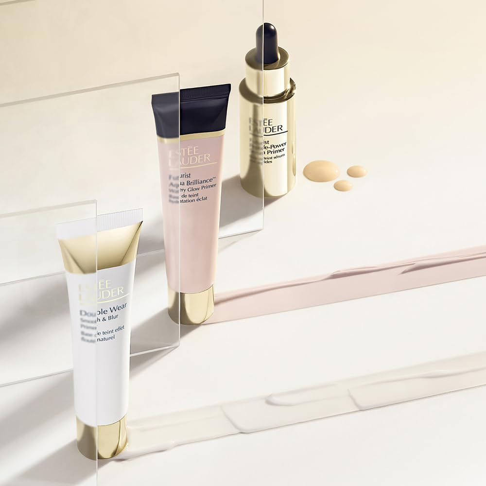 Estée Lauder primer beside a ruler for scale to show 1.35 fl oz size