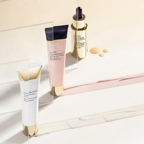 Estée Lauder primer beside a ruler for scale to show 1.35 fl oz size
