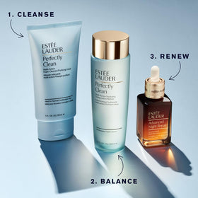 Estée Lauder product being dispensed from pump demonstrating easy use and controlled amount benefit