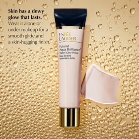 Estée Lauder pump dispensing micro droplet demonstrating immediate moisture delivery