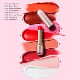 Estée Lauder side label ingredients list highlighting fruit oils and hydra barrier benefits