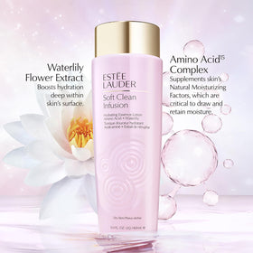 Estée Lauder lotion texture close-up showing cushiony finish and moisturizing feel