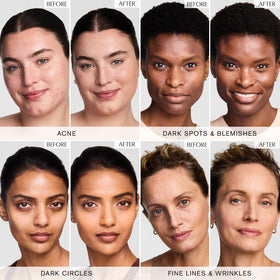 Estée Lauder texture swatch on skin, smooth soft-matte finish and blendability