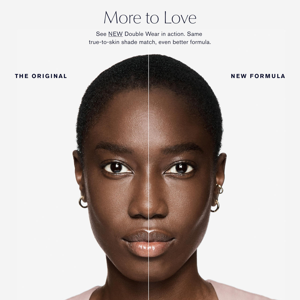 Estée Lauder foundation texture on skin showcasing blendable, matte coverage
