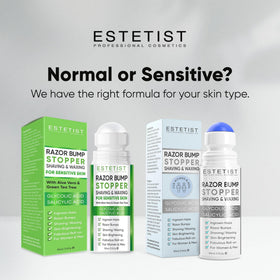 ESTETIST applied after shave on legs showing calm, smoother skin
