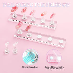 ESUOHYM white cardboard insert with double-sided tape ready to secure and protect nails