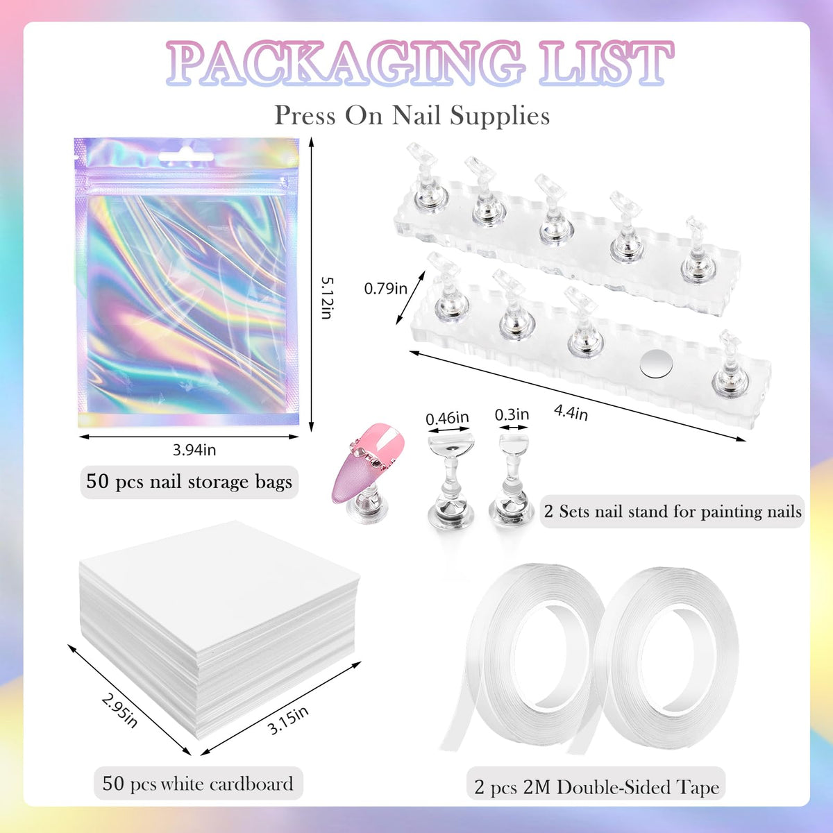 ESUOHYM detailed view of standard and petite magnetic nail tip holders for precise work