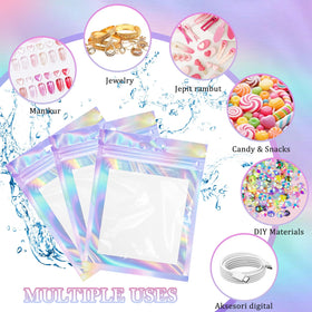 ESUOHYM multiple packed holographic bags in a cosmetic pouch for easy travel organization