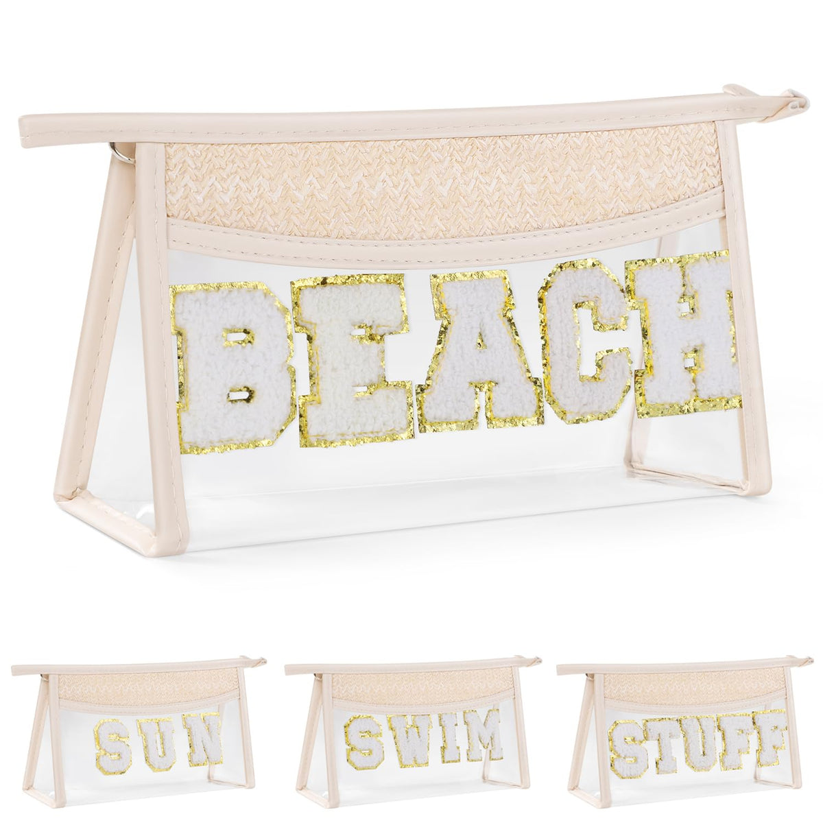 Etercycle front view showing clear pouch and chenille letters for easy identification