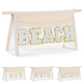 Etercycle front view showing clear pouch and chenille letters for easy identification